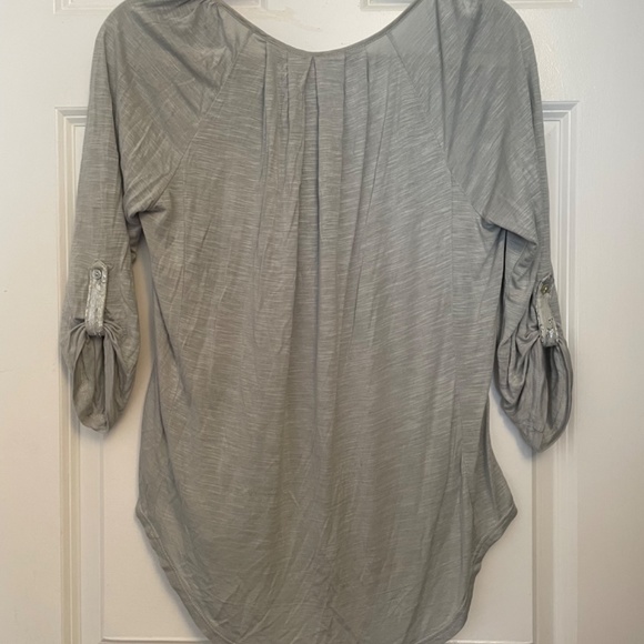 NWT Anthropologie Metallic Starshine Henley Top - Picture 3 of 7